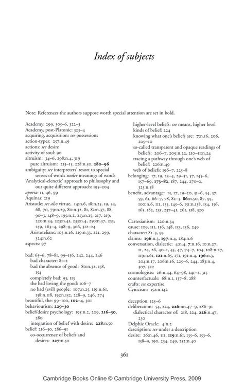 Index of Subjects in: Platonism .